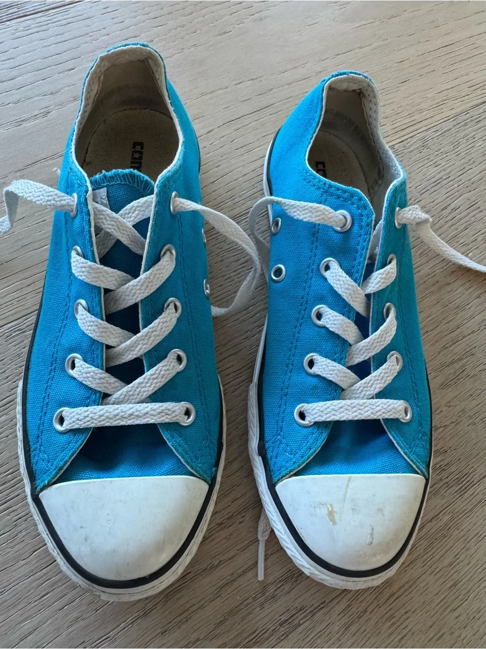 Converse Kids Low-Top Canvas Sneakers in Turquoise Blue